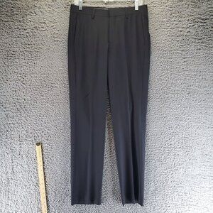 Murano Dress Pants Mens 28x32 Black Alex Fit European Wool Elastane Blend Slim